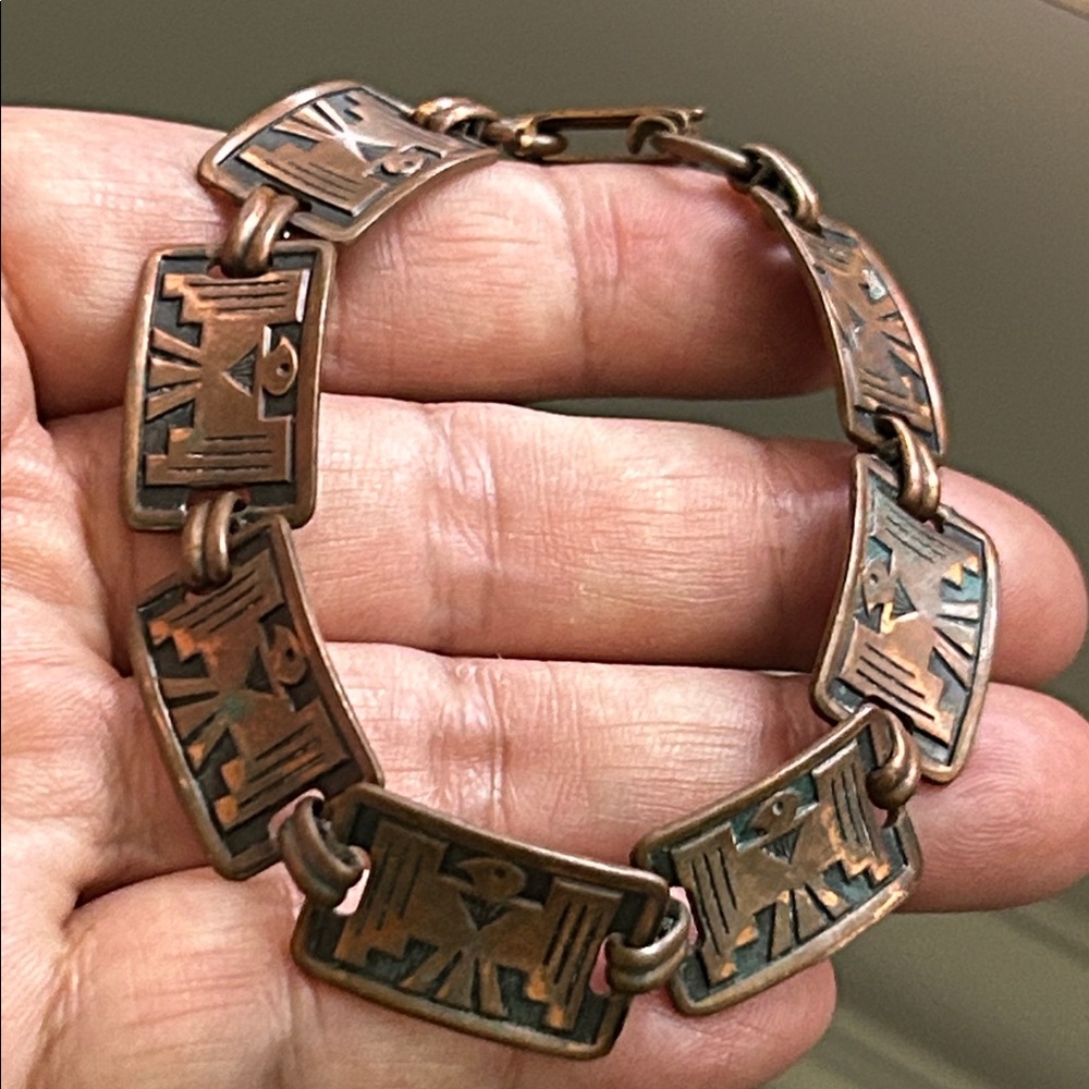🖤Copper Spiritual Bird Panel Vintage bracelet - Picture 2 of 12